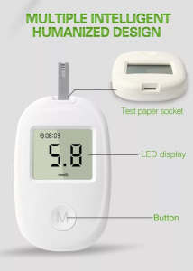 Glükométer készlet, vércukorszintmérő, 50 teszt, 50 tű, ujjbegyszúró toll
