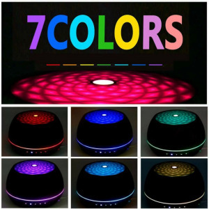 Bluetooth aromapárásító, illatosító, 7 szín, távirányítható, sötét színben