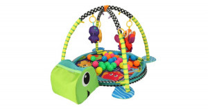 3in1 többfunkciós teknősbéka járóka és oktatószőnyeg kiegészítőkkel, 30db labdával