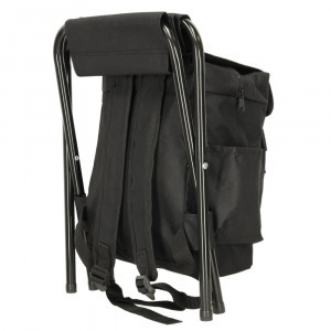 Összecsukható kemping horgász szék és hátizsák -fekete