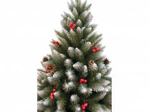 Műfenyő magyallal, havas ágvéggel - 220cm