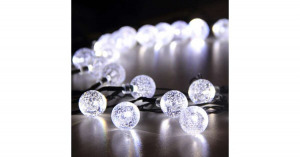 Fényfüzér üveggolyókkal, hidegfehér, 30 LED, 3 méter