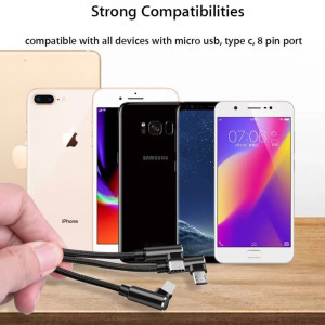 Adat- és töltőkábel, USB-ről Lightning/USB-C/MicroUSB 1 méter, asztroszürke