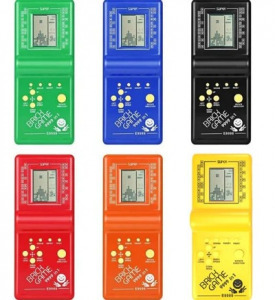 Retro elektronikus Tetris tégla játék gép, klasszikus kézi pocket játék gép