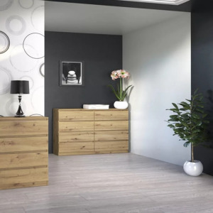 Shannan M8 140 komód, 138x97x40 cm, tölgy