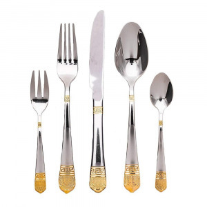84db-os evőeszköz készlet, ezüst-arany