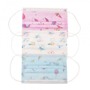 10 darabos gyermekszájmaszk csomag vidám mintákkal - háromrétegű