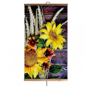 Infravörös fűtőpanel, infrapanel 500W, 105 x 60 cm, dekoratív napraforgó képpel