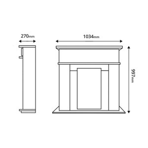 Elektromos kandalló Ambasador & Gala silver, 1000x1048x300 mm, 2000 W