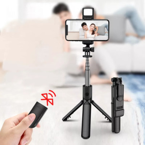 Bluetooth szelfibot tripod funkcióval, távirányítóval vakuval, 18.5cm-71cm