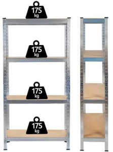 4 részes salgó polc, tároló állvány, 150cm x 75cm x 30cm