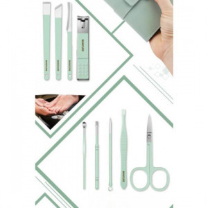 Manikűr és pedikűr készlet (16 db) menta zöld