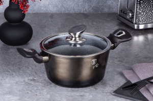 Berlinger Haus Metallic Line Shiny Black Edition lábas fedővel (2,5 L)