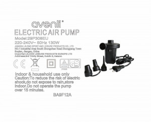 Avenli elektromos pumpa 230V 12x10x11cm