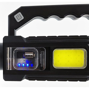 Kis kézi keresőlámpa extra erős LED lámpa akkumulátorral tripod állvánnyal 300M, 100 W - COBA-CB-T200