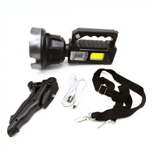 Kis kézi keresőlámpa extra erős LED lámpa akkumulátorral tripod állvánnyal 300M, 100 W - COBA-CB-T200