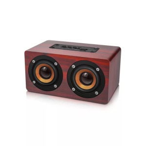 Bluetooth hordozható fahangszóró, AUX input, MicroSD kártyaolvasó, sötétbarna