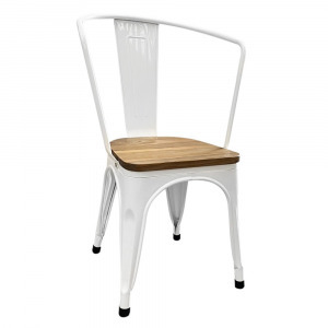 Panni  fém étkezőszék 2 db világos fa ülés