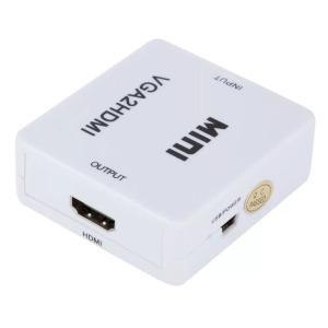 VGA+Jack -> HDMI átalakító adapter, 1080p, videó+audio konverter, fehér