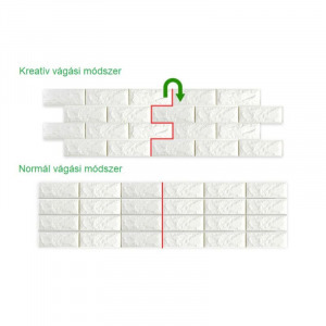 Öntapadós 3D tégla hatású dekor falmatrica, vintage terméskő 70x77x0,6 cm