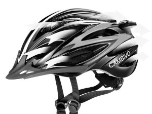 Női/Férfi kerékpáros sisak, M 54-58cm, fényvisszaverő csíkok, fekete minta