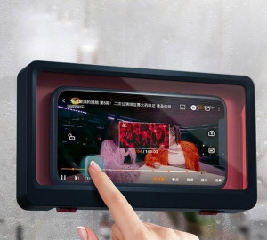 Vízálló telefontartó,- falra rögzíthető konyhai, fürdőszobai telefontartó fehér