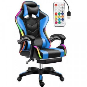 Likeregal 920 LED gamer szék lábtartóval kék