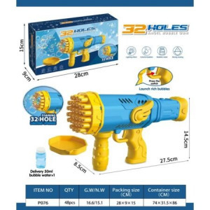 Buborékfújó pisztoly 32 lyukú - kék - MS-942