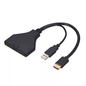HDMI splitter, 1db HDMI apa -> 2db HDMI anya elosztó, 4K UHD, Doonjiey