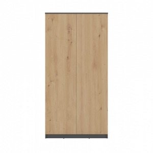 Riano MIX SD-90 gardróbszekrény akasztós és polcos résszel, 180x90x50 cm, antracit-tölgy