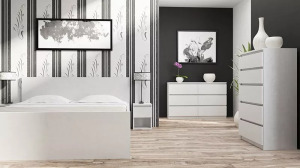 Drohmo M6 140 2X3 komód, 138x75x40 cm, fehér