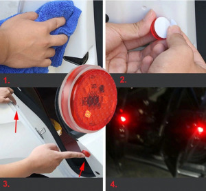 2 db autóajtó LED figyelmeztető lámpa