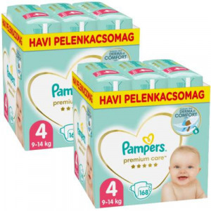 Pampers Premium Care 2x havi pelenkacsomag 9-14kg Maxi 4 (336db)
