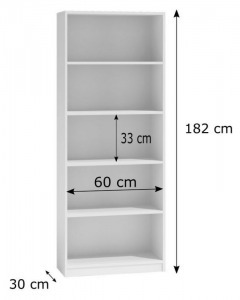 Drohmo R60 polcos szekrény, 60x182x30 cm, fehér