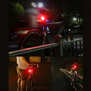 X-TIGER USB újratölthető kerékpár hátsó lámpa - fekete