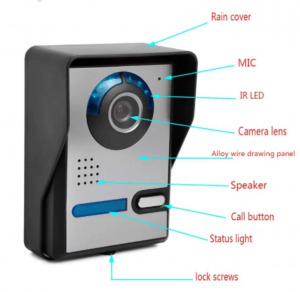 Vezetékes 7?színes kijelzős otthoni kaputelefon rendszer HD kamera, LCD képernyő, videó és hang (BBV)