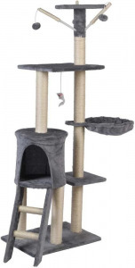 Macska Scratching Post Sisal oszlopokkal játékágak mászó keret stabil mászó fa 138 cm