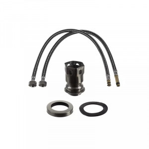 Függő konyhai csaptelep fekete flexibilis kifolyócsővel