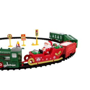 Zenélő, világító karácsonyi kisvasút 3 féle megépíthető pályával, elemes Zenélő, világító karácsonyi kisvasút 3 féle megépíthető pályával, elemes