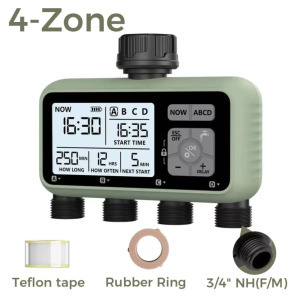 Kerti vízidőzítő - 3 zónás programozható automatikus öntöző időzítő, eső késleltető