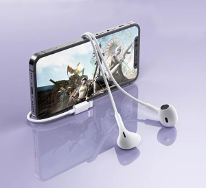 Vezetékes fülhallgató, Lightning, beépített mikrofonnal, fehér