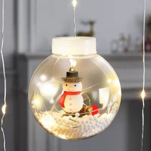 Összefűzhető Circle&Snowman/Hóember LED Körök, 3m, 8mód, 10gömb, meleg fény