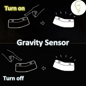 Billenő kapcsoló alakú, óriás, gravitációs-szenzoros, akkus lámpa