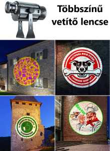 Céges-/Reklámlogó LED projektor, 25W-os LED izzóval, távirányítóval, fekete