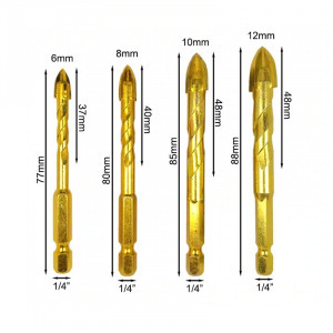 6 részes kerámia és üveg fúrószár készlet