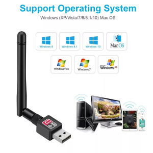 D-Band WiFi adapter, 300Mbps sebesség, 2.4GHz, USB2.0, PC-hez / laptophoz