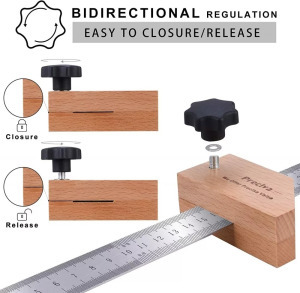 Multifunkciós famegmunkáló vonalzó, 30cm, 45°, 90°