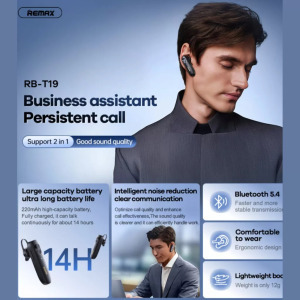 Remax Bluetooth 5.4 Headset, 220mAh akkumulátor 10 óra beszélgetés, fekete