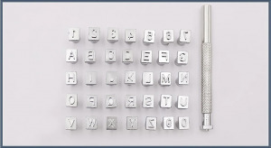 Betűnyomó ABC és számok bőrhöz