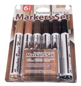 Bútorjavító készlet karcolások, sérülések javítására, 6 különböző szín